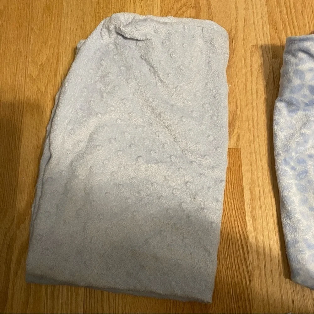 Lambs & Ivy Sports Animals Crib Sheet & Changing Pad Cover Bundle Lot Blue White